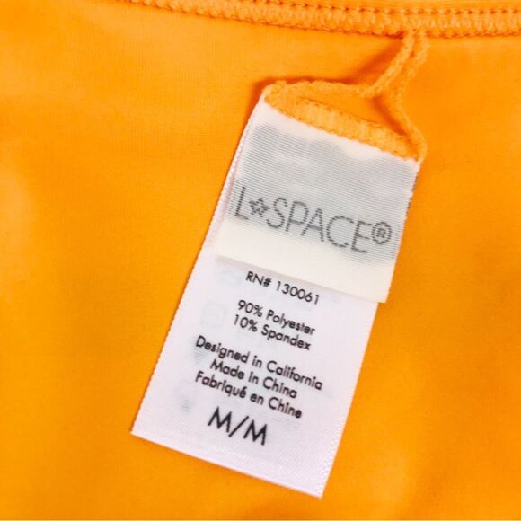 L*SPACE Tommy Rainbow Stripe String Bikini Bottom Cheeky Orange Size Medium New - Picture 3 of 7